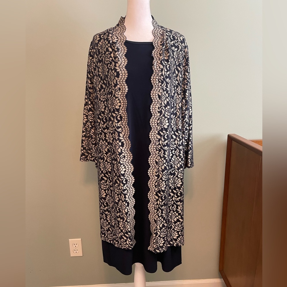 Jessica Howard Navy Dress with Shawl Coat
